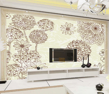 3D Line Flowers 529 Wallpaper AJ Wallpaper 