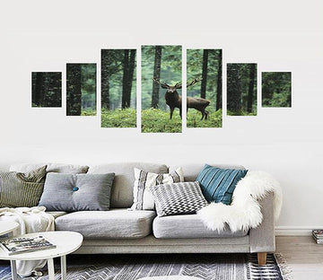 3D Forest Deer 143 Unframed Print Wallpaper Wallpaper AJ Wallpaper 