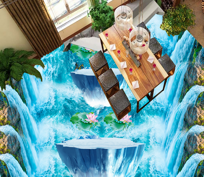 3D Lotus 169 Floor Mural Wallpaper AJ Wallpaper 2 