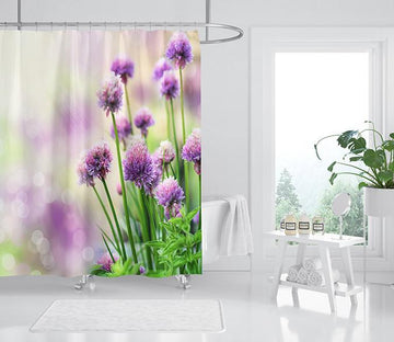 3D Violet Flower 051 Shower Curtain 3D Shower Curtain AJ Creativity Home 