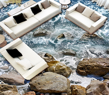 3D Seaside Storm 230 Floor Mural Wallpaper AJ Wallpaper 2 