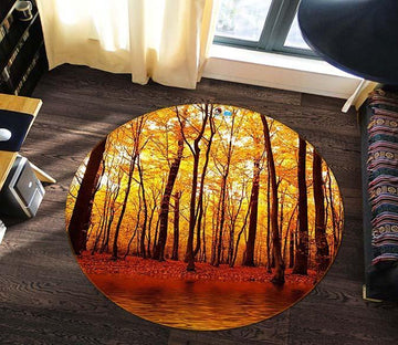 3D Maple Forest River 049 Round Non Slip Rug Mat Mat AJ Creativity Home 
