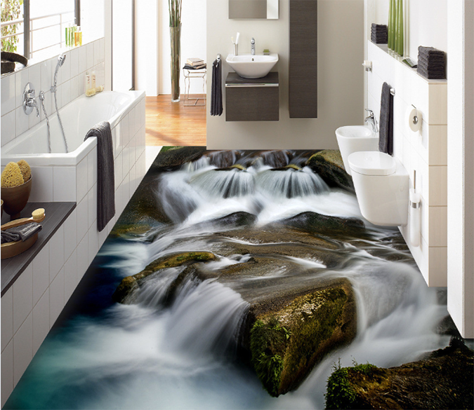 3D Small River 124 Floor Mural Wallpaper AJ Wallpaper 2 