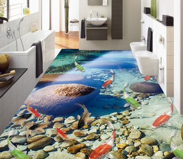 3D Fish Swim 052 Floor Mural Wallpaper AJ Wallpaper 2 