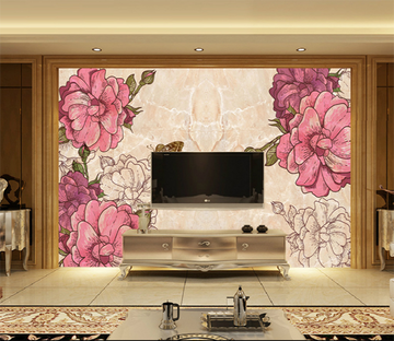 3D Flower Butterfly 440 Wallpaper AJ Wallpaper 