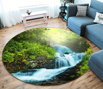 3D Sunshine Rapids 350 Round Non Slip Rug Mat Mat AJ Creativity Home 