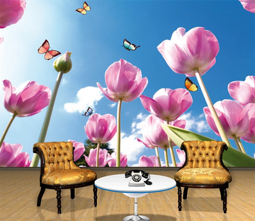 3D Sky Flower Butterfly 789 Wallpaper AJ Wallpaper 2 