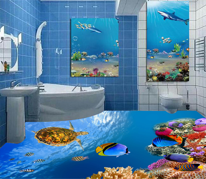 3D Small Fish 007 Floor Mural Wallpaper AJ Wallpaper 2 