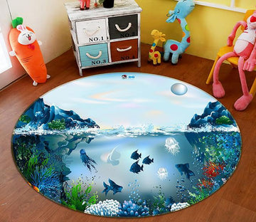 3D Marine Jellyfish 064 Round Non Slip Rug Mat Mat AJ Creativity Home 