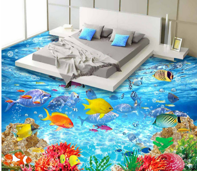 3D Fish Swimming 236 Floor Mural Wallpaper AJ Wallpaper 2 