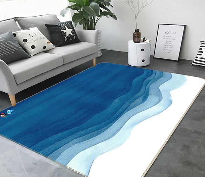 3D Blue Wave 012 Non Slip Rug Mat Mat AJ Creativity Home 