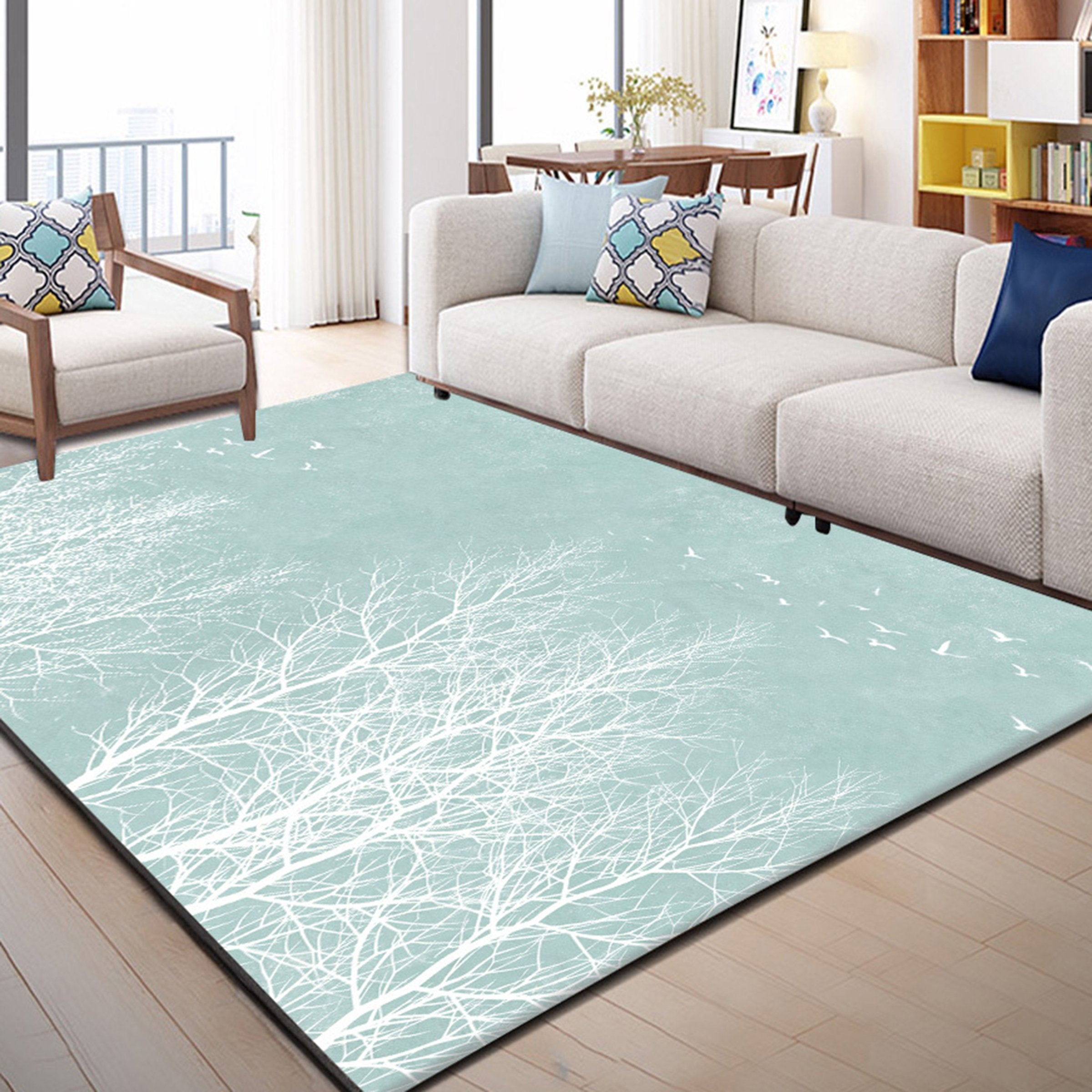 3D White Tree WG287 Non Slip Rug Mat Mat AJ Creativity Home 