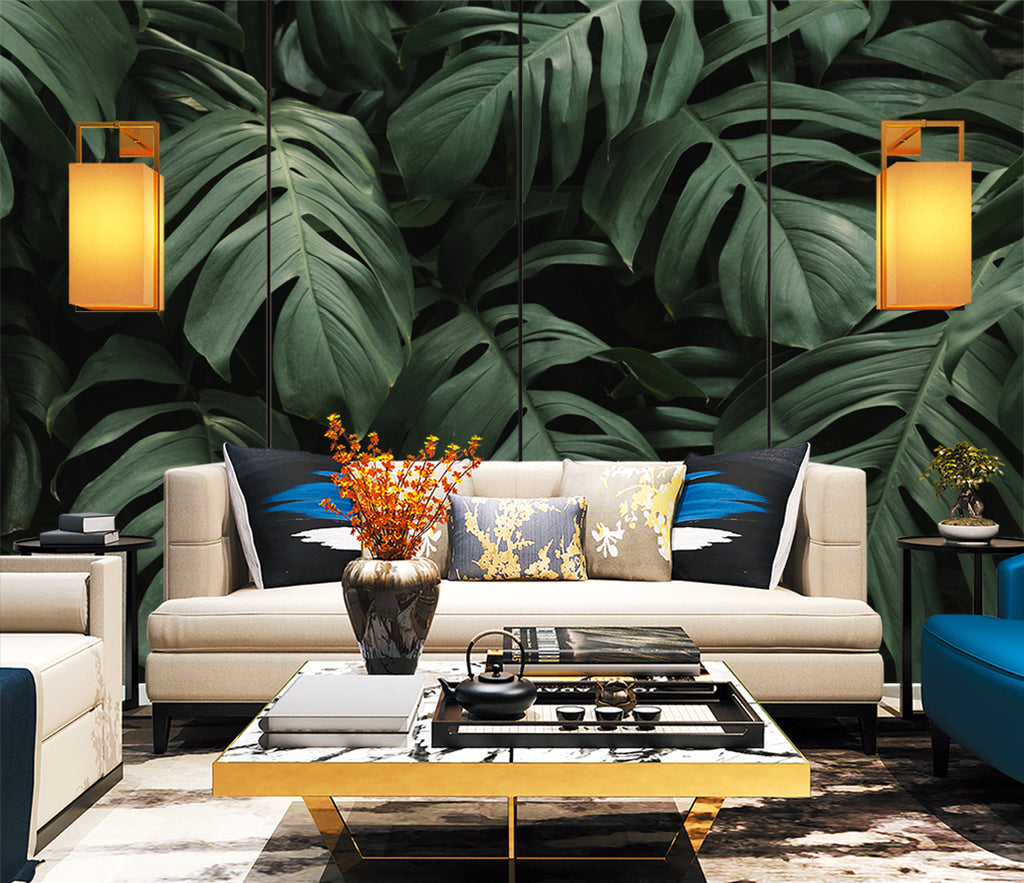 3D Jungle Leaves WC051 Wall Murals