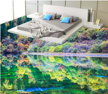 3D Forest Reflection 145 Floor Mural Wallpaper AJ Wallpaper 2 