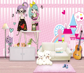 3D Pink Cool Girl 1430 Wallpaper AJ Wallpaper 2 