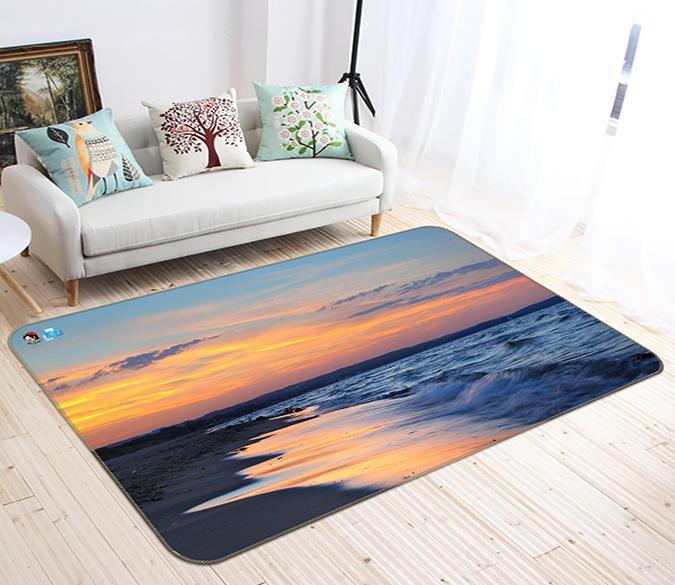 3D Dusk Beach 284 Non Slip Rug Mat Mat AJ Creativity Home 