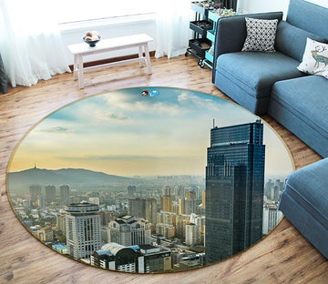 3D High-Rise Building 105 Round Non Slip Rug Mat Mat AJ Creativity Home 