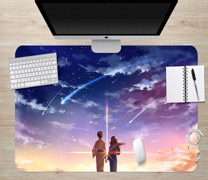 3D Couple Meteors 101 Desk Mat Mat AJ Creativity Home 