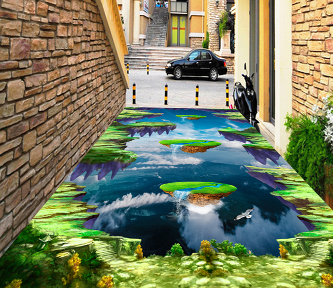 3D Aerial Waterfall 332 Floor Mural Wallpaper AJ Wallpaper 2 