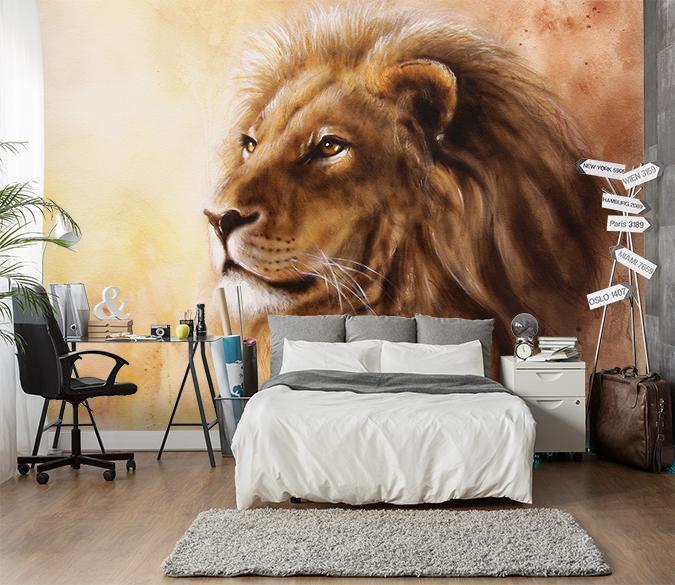 3D Lion Head 091 Wallpaper AJ Wallpaper 