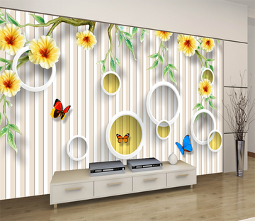 3D Round Butterfly 124 Wallpaper AJ Wallpaper 