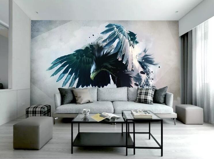 3D Black Eagle 159 Wall Murals Wallpaper AJ Wallpaper 2 
