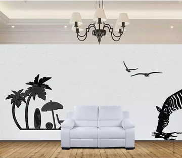 3D Zebra Drinking Water 1604 Wallpaper AJ Wallpaper 2 