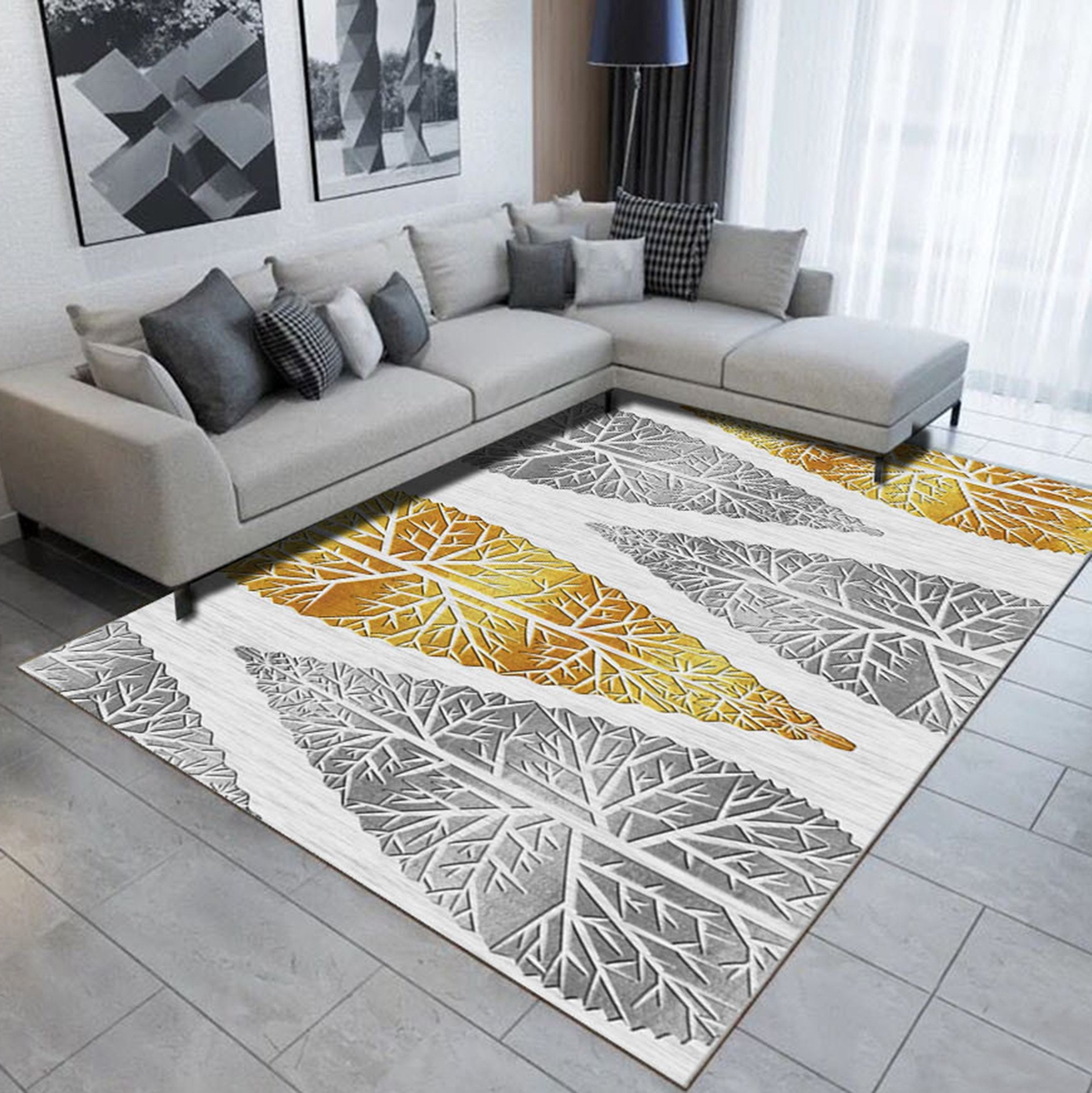 3D Colored Leaves WG505 Non Slip Rug Mat Mat AJ Creativity Home 