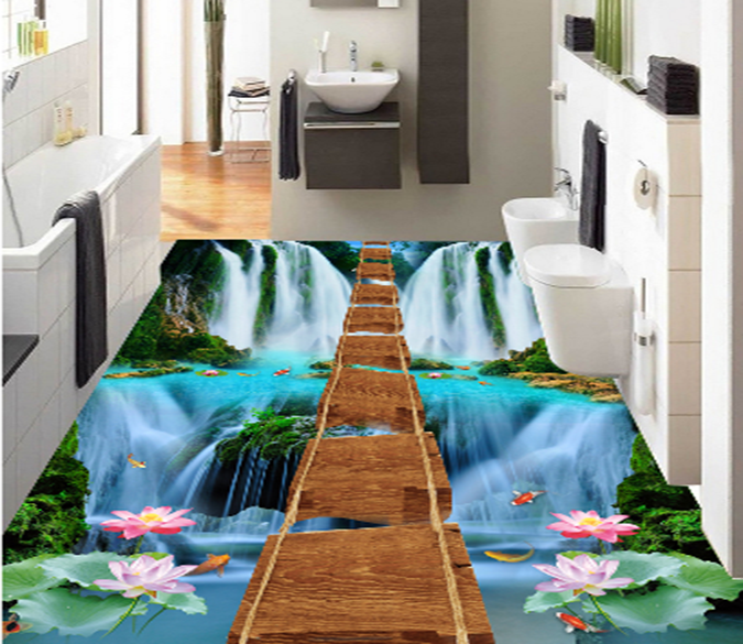 3D Story Bridge 031 Floor Mural Wallpaper AJ Wallpaper 2 