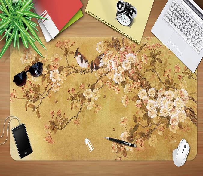 3D Flower And Bird 043 Desk Mat Mat AJ Creativity Home 