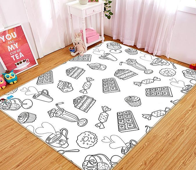 3D Doodle Cake 261 Non Slip Rug Mat Mat AJ Creativity Home 