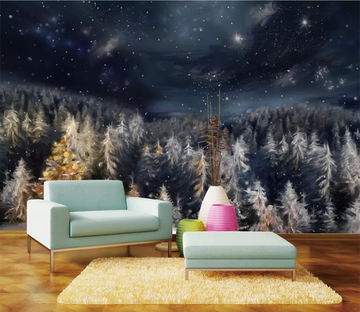 3D Starry Sky Forest 1001 Wallpaper AJ Wallpaper 2 