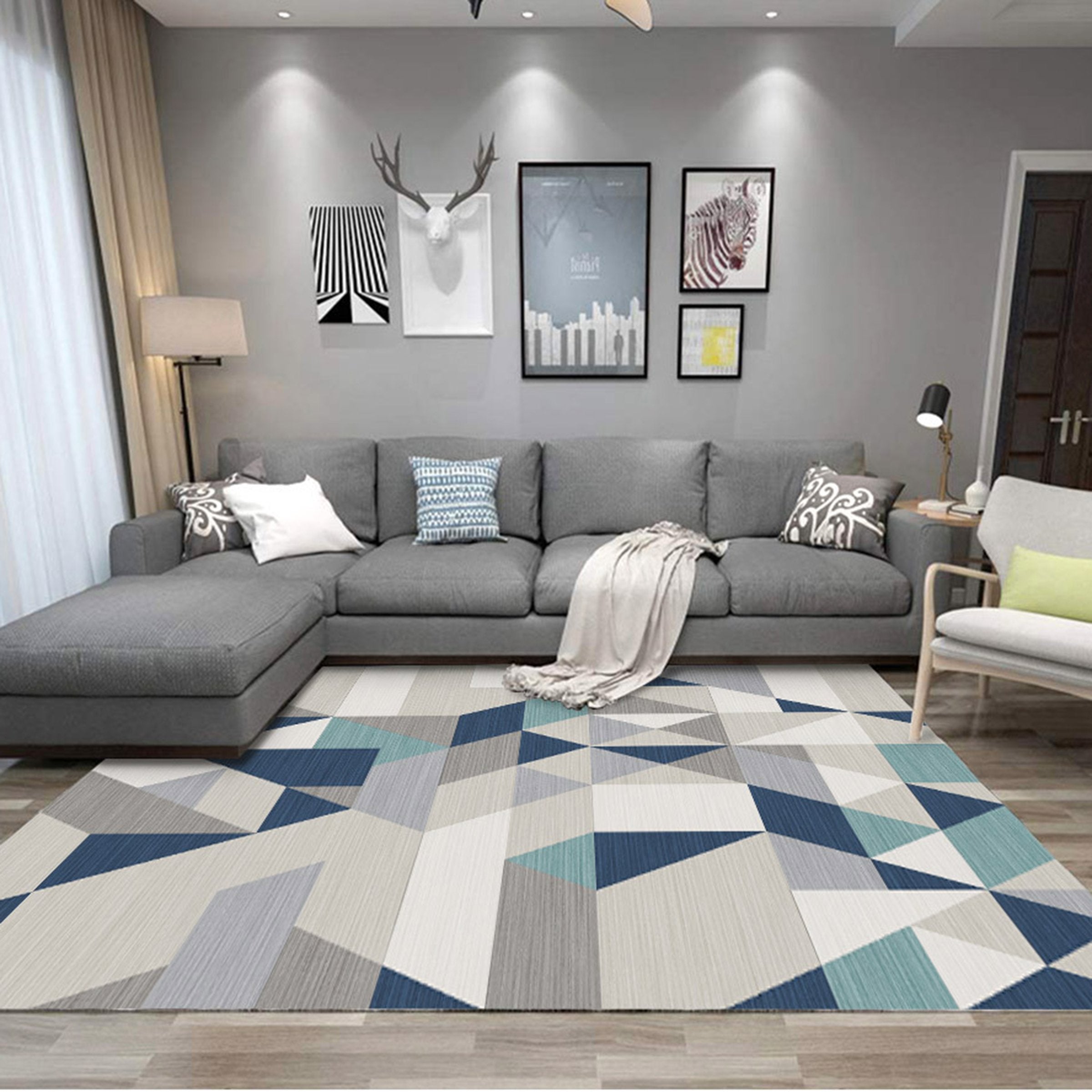 3D Modern Geometric Pattern WG412 Non Slip Rug Mat Mat AJ Creativity Home 