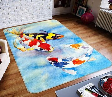 3D Fish Wandering 044 Non Slip Rug Mat Mat AJ Creativity Home 