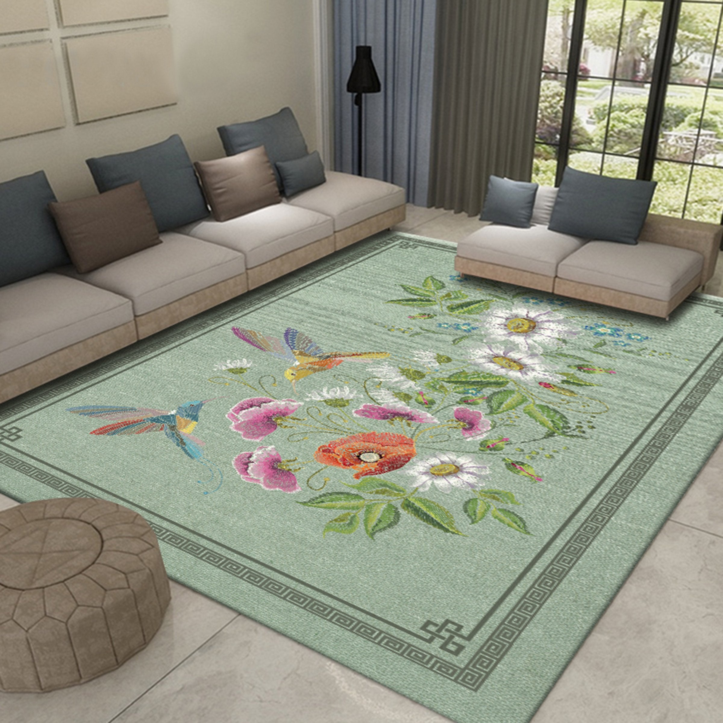3D Flower Bird WG467 Non Slip Rug Mat Mat AJ Creativity Home 