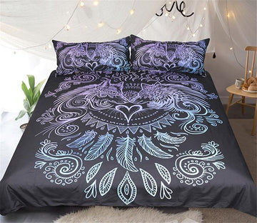 3D Black Wolf Black 156 Bed Pillowcases Quilt Wallpaper AJ Wallpaper 