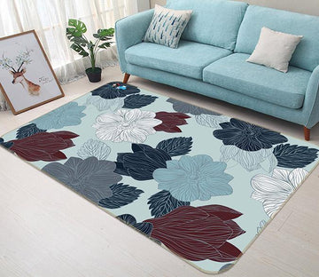 3D Flower Line 102 Non Slip Rug Mat Mat AJ Creativity Home 