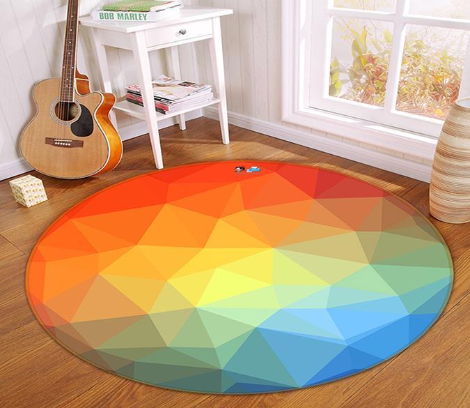 3D Three-Dimensional 144 Round Non Slip Rug Mat Mat AJ Creativity Home 