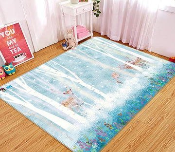 3D Hand Drawn Deer 729 Non Slip Rug Mat Mat AJ Creativity Home 