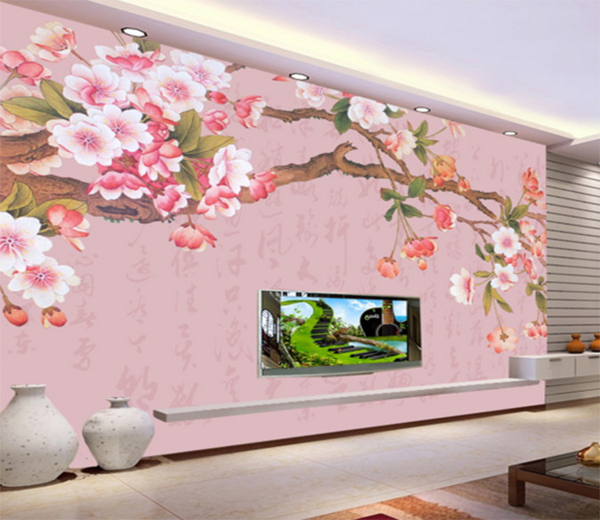 3D Trunk Flowers 213 Wallpaper AJ Wallpaper 