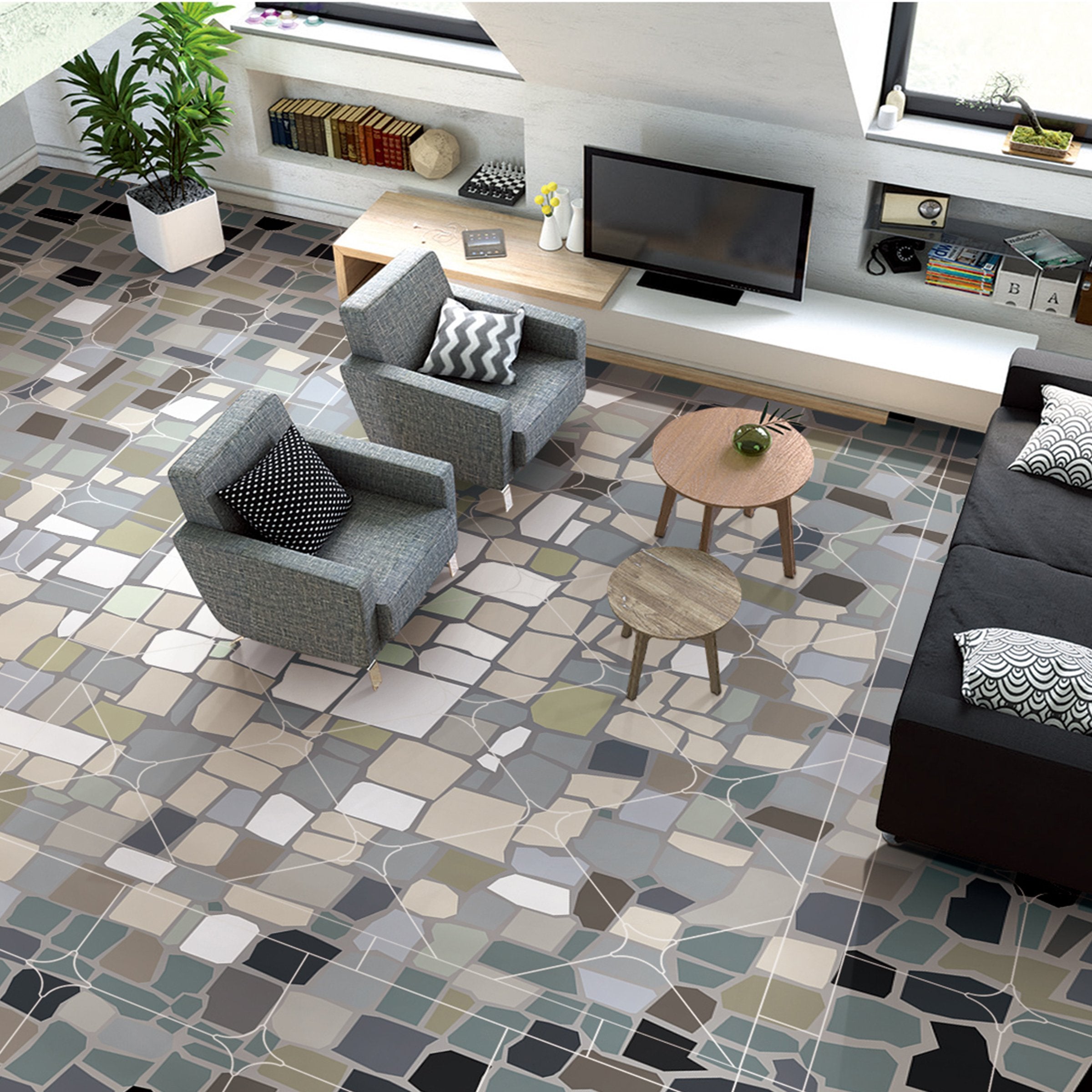 3D Color Pattern WG310 Floor Mural Wallpaper AJ Wallpaper 2 