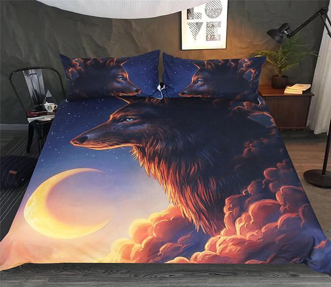 3D Night Wolf 218 Bed Pillowcases Quilt Wallpaper AJ Wallpaper 