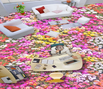 3D Hundred Flowers Bloom 275 Floor Mural Wallpaper AJ Wallpaper 2 