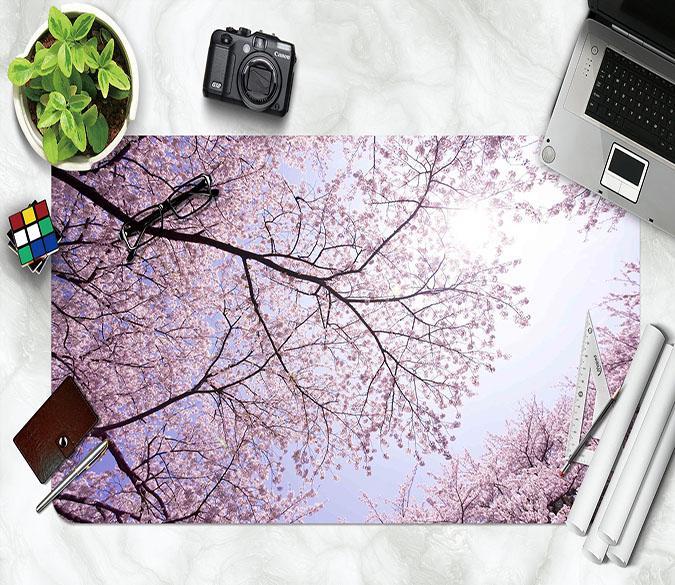 3D Cherry Blossom Sky 095 Desk Mat Mat AJ Creativity Home 