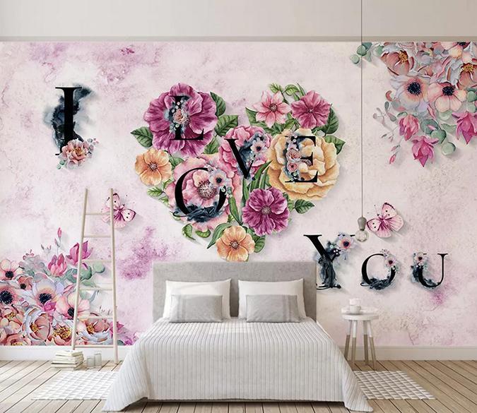 3D Love Flower 367 Wallpaper AJ Wallpaper 