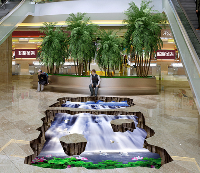 3D Waterfalls Spilled 060 Floor Mural Wallpaper AJ Wallpaper 2 