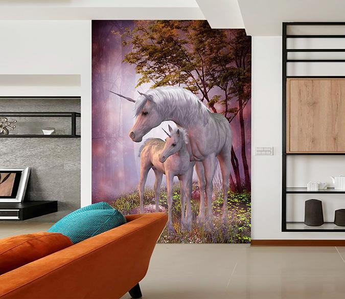3D Mother And Child Unicorn 362 Wallpaper AJ Wallpaper 