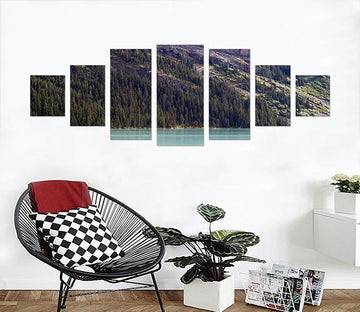 3D Mountain Trees 100 Unframed Print Wallpaper Wallpaper AJ Wallpaper 