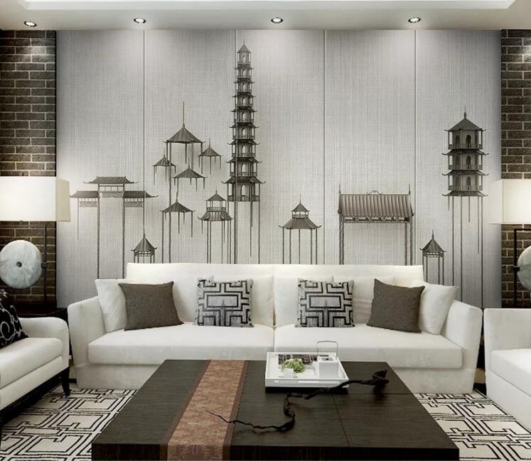 3D Sketch Building WC159 Wall Murals