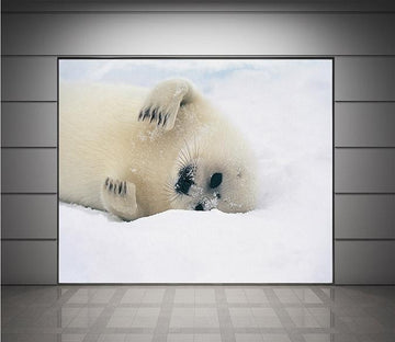3D White Bear Sleeping 058 Wallpaper AJ Wallpaper 